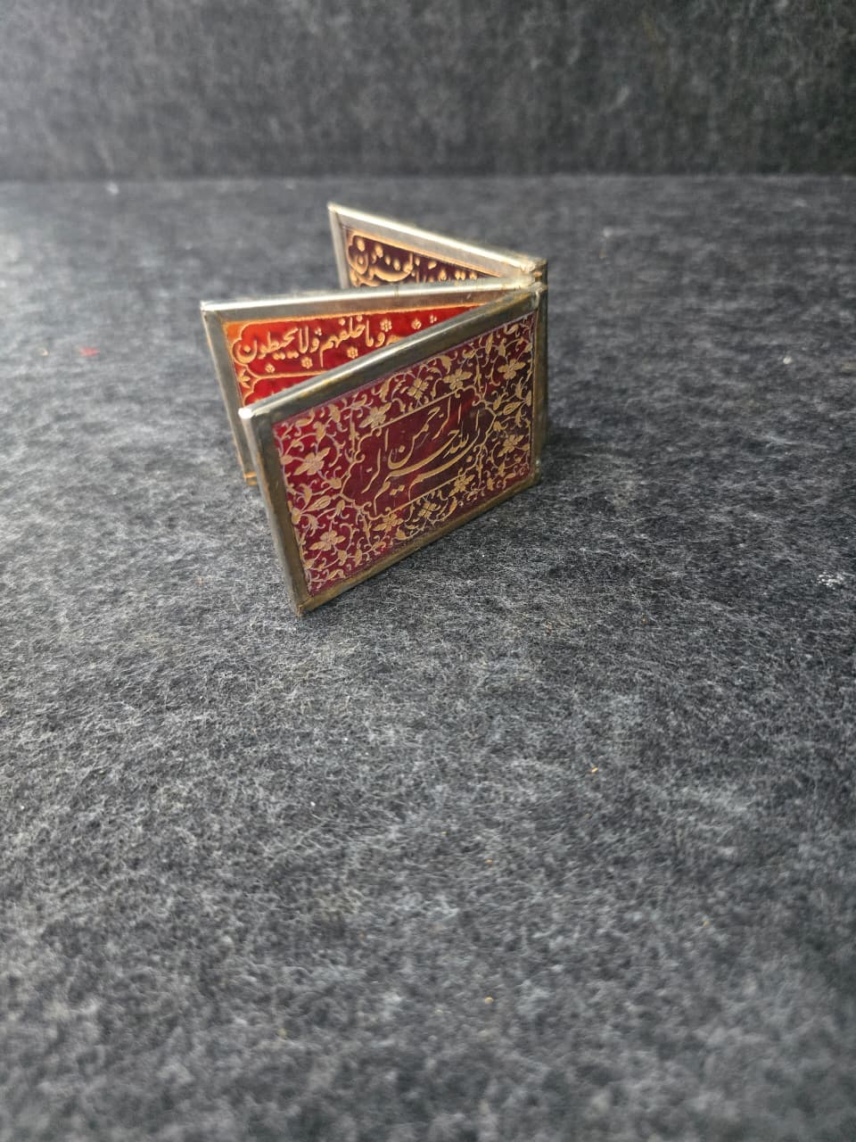 Handengraved Red agate stone booklet
